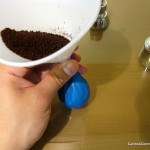 Fill the balloon with coffee.